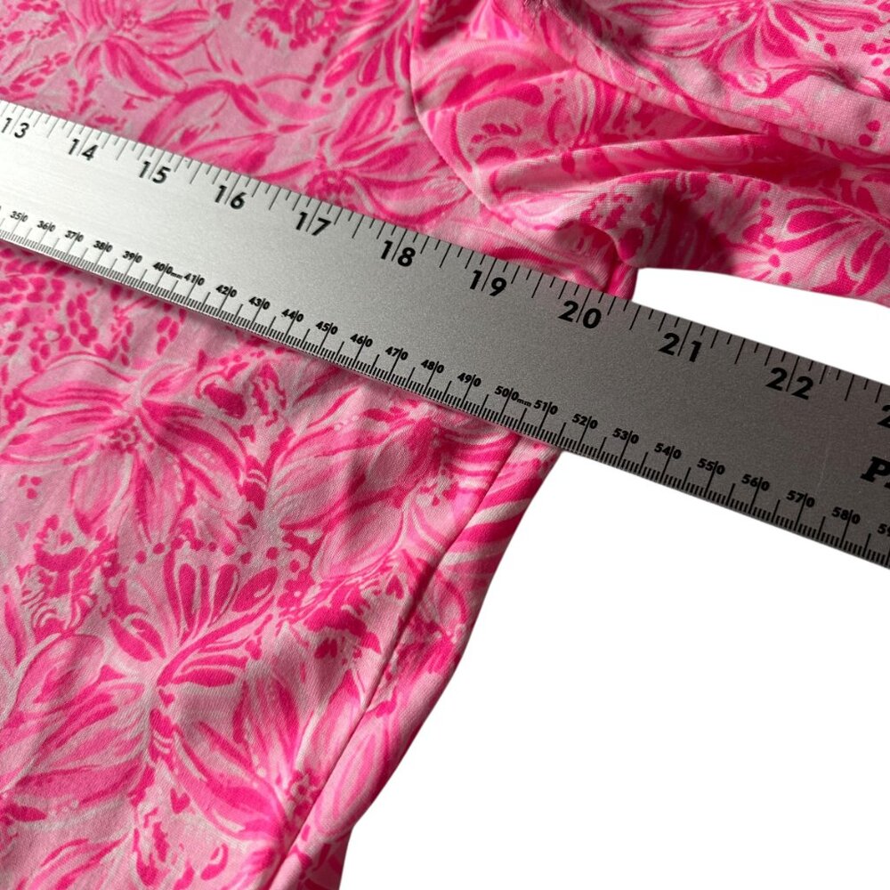 Lilly Pulitzer Women's GEANNA Dress Pink Blossom Foxy Llama 3/4 Sleeve XL - Picture 9 of 10